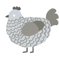 A mist and ash chicken with a lace pattern