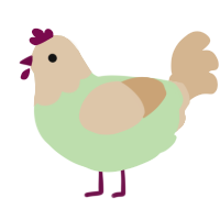 (unnamed), a gluppy and beige chicken with a head pattern