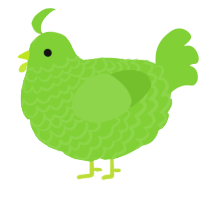 A grass chicken with a lace pattern