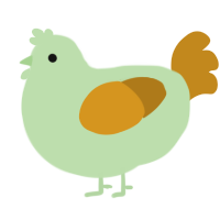 Glup God, a gluppy and ochre chicken