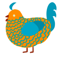 Weird Fishes, a orange and sea chicken with a lace pattern