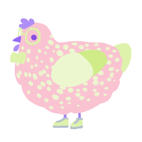Spring Berry, a rose and apple chicken with a speckle pattern