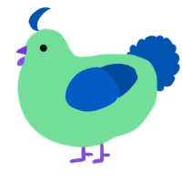 A spring and ultramarine chicken