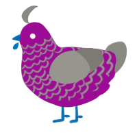 A plum and ash chicken with a lace pattern
