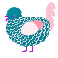 A sea and rose chicken with a lace pattern