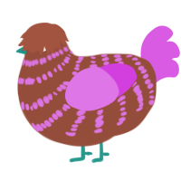 Taffy Pull, a russet and orchid chicken with a bar pattern