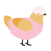 A rose and honey chicken with a head pattern