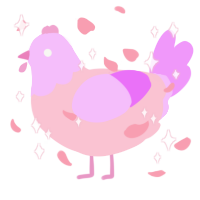 A rose and lavender chicken with a head pattern
