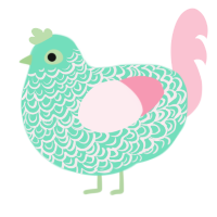 春仔, a mint and rose chicken with a double-lace pattern