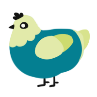 A sea and lemon chicken with a head pattern