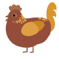 grilled, a russet and orange chicken with a neck-speckle pattern