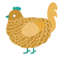 A gold and honey chicken with a lace pattern