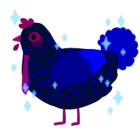 A cream and lemon chicken with a speckle pattern