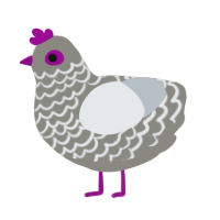Soren, a ash and mist chicken with a lace pattern