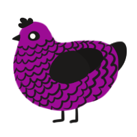 xXxDarkHartxXx, a plum and sable chicken with a lace pattern