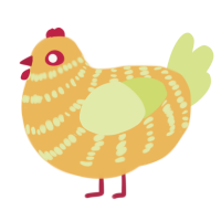 A honey and lemon chicken with a bar pattern