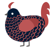 held, a tumblr and red chicken with a lace pattern
