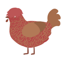 (unnamed), a red and brown chicken with a double-lace pattern