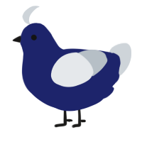 A navy and mist chicken
