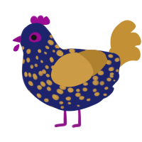 (unnamed), a navy and gold chicken with a speckle pattern