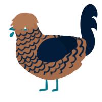 A brown and tumblr chicken with a lace pattern