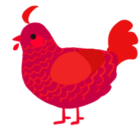 F2, a maroon and red chicken with a lace pattern