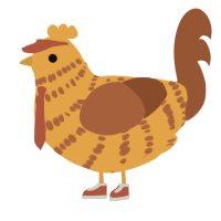 A orange and russet chicken with a bar pattern