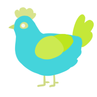 A aqua and lime chicken