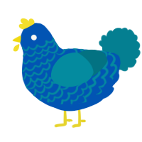A ultramarine and sea chicken with a lace pattern