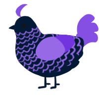 A tumblr and blurple chicken with a lace pattern