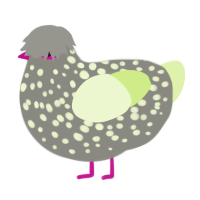 spotted shroom, a ash and apple chicken with a speckle pattern