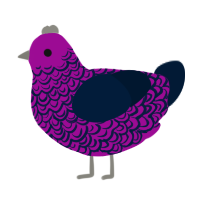 A plum and tumblr chicken with a double-lace pattern