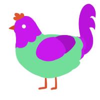 A spring and amethyst chicken with a head pattern
