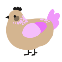 lavender tea, a beige and lavender chicken with a neck-speckle pattern