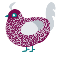 The OrEGGcle, a wine and mist chicken with a double-lace pattern