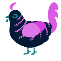 A tumblr and orchid chicken with a half-bar pattern