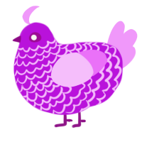 SODER, a amethyst and lavender chicken with a lace pattern