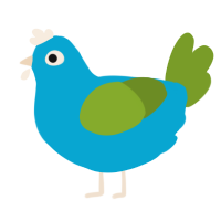 A cerulean and chartreuse chicken