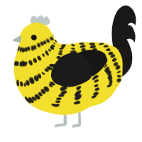 Who Can It Be Now, a yellow and sable chicken with a bar pattern