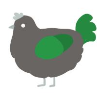 A grey and viridian chicken