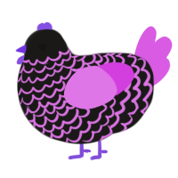Cola gum, a sable and orchid chicken with a lace pattern