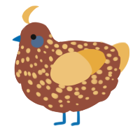 A russet and honey chicken with a speckle pattern