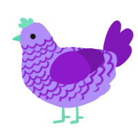 A lilac and violet chicken with a lace pattern