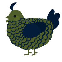 A olive and tumblr chicken with a lace pattern