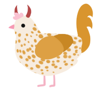 Deviled Egg, a cream and orange chicken with a speckle pattern