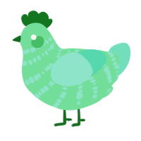 A spring and mint chicken with a bar pattern