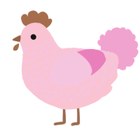 A rose and pink chicken with a lace pattern