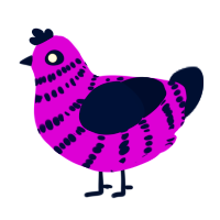 1NF3CT3D, a amethyst and tumblr chicken with a bar pattern