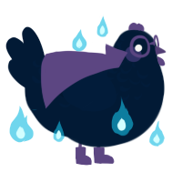 A tumblr chicken with a half-lace pattern