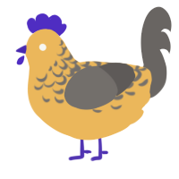 A honey and grey chicken with a half-lace pattern